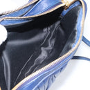 Miu Miu Matelasse Shoulder Bag Leather Blue Gold Tone Auth ka5412A-21