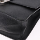PRADA Chain Shoulder Bag Safiano leather Black Silver Auth ka5415-13
