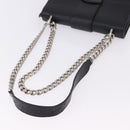 PRADA Chain Shoulder Bag Safiano leather Black Silver Auth ka5415-7