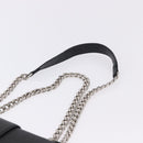 PRADA Chain Shoulder Bag Safiano leather Black Silver Auth ka5415-8