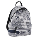 Christian Dior Toile de Jouy Backpack Nylon Navy White Auth ka5416M-1