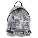 Christian Dior Toile de Jouy Backpack Nylon Navy White Auth ka5416M-2