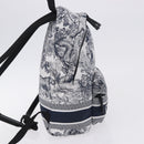 Christian Dior Toile de Jouy Backpack Nylon Navy White Auth ka5416M-5