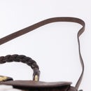 Miu Miu Matelasse Hand Bag Leather 2way Brown Gold Tone Auth ka5417-11