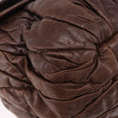 Miu Miu Matelasse Hand Bag Leather 2way Brown Gold Tone Auth ka5417-13