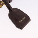 Miu Miu Matelasse Hand Bag Leather 2way Brown Gold Tone Auth ka5417-17