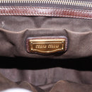 Miu Miu Matelasse Hand Bag Leather 2way Brown Gold Tone Auth ka5417-22