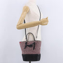BALENCIAGA Hand Bag Canvas 2way Red Black 410790 Auth ka5418V-24