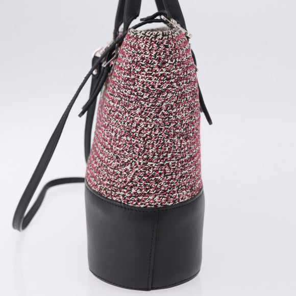 BALENCIAGA Hand Bag Canvas 2way Red Black 410790 Auth ka5418V