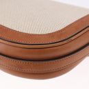 CELINE Chain Shoulder Bag Canvas Beige Gold Tone Auth ka5419V-13