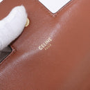 CELINE Chain Shoulder Bag Canvas Beige Gold Tone Auth ka5419V-16