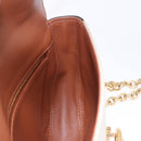 CELINE Chain Shoulder Bag Canvas Beige Gold Tone Auth ka5419V-18