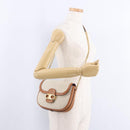 CELINE Chain Shoulder Bag Canvas Beige Gold Tone Auth ka5419V-24