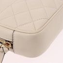 VERSACE Chain Shoulder Bag Leather Ivory Gold Tone Auth ka5420V-9