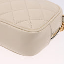 VERSACE Chain Shoulder Bag Leather Ivory Gold Tone Auth ka5420V-14
