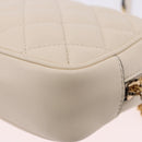 VERSACE Chain Shoulder Bag Leather Ivory Gold Tone Auth ka5420V-16
