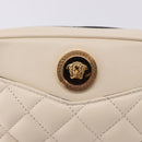 VERSACE Chain Shoulder Bag Leather Ivory Gold Tone Auth ka5420V-17
