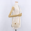 VERSACE Chain Shoulder Bag Leather Ivory Gold Tone Auth ka5420V-23
