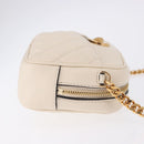 VERSACE Chain Shoulder Bag Leather Ivory Gold Tone Auth ka5420V-3