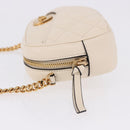 VERSACE Chain Shoulder Bag Leather Ivory Gold Tone Auth ka5420V-4