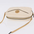VERSACE Chain Shoulder Bag Leather Ivory Gold Tone Auth ka5420V-6