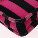 PRADA Shoulder Bag Canvas Pink Black Auth ka5421-14