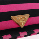 PRADA Shoulder Bag Canvas Pink Black Auth ka5421-15