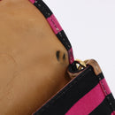 PRADA Shoulder Bag Canvas Pink Black Auth ka5421-19