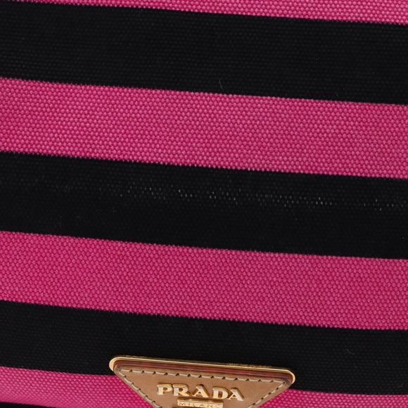 PRADA Shoulder Bag Canvas Pink Black Auth ka5421