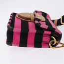 PRADA Shoulder Bag Canvas Pink Black Auth ka5421-5