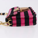 PRADA Shoulder Bag Canvas Pink Black Auth ka5421-6