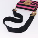 PRADA Shoulder Bag Canvas Pink Black Auth ka5421-8