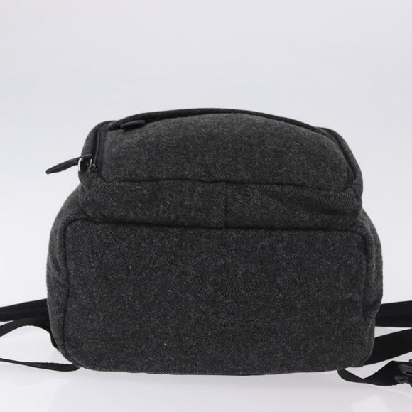 PRADA Backpack Wool Gray Silver Auth ka5422V