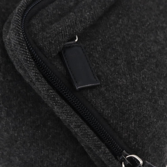PRADA Backpack Wool Gray Silver Auth ka5422V
