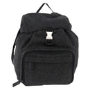 PRADA Backpack Wool Gray Silver Auth ka5422V-13