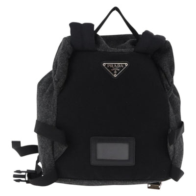 PRADA Backpack Wool Gray Silver Auth ka5422V - 0
