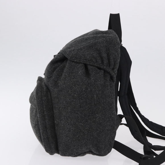 PRADA Backpack Wool Gray Silver Auth ka5422V