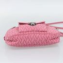 PRADA Chain Hand Bag Nylon 2way Pink Silver Auth ka5423A-11
