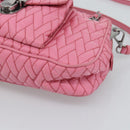 PRADA Chain Hand Bag Nylon 2way Pink Silver Auth ka5423A-12