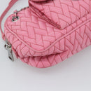 PRADA Chain Hand Bag Nylon 2way Pink Silver Auth ka5423A-13