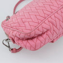 PRADA Chain Hand Bag Nylon 2way Pink Silver Auth ka5423A-15