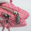 PRADA Chain Hand Bag Nylon 2way Pink Silver Auth ka5423A-16