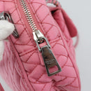 PRADA Chain Hand Bag Nylon 2way Pink Silver Auth ka5423A-18