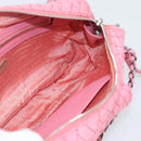 PRADA Chain Hand Bag Nylon 2way Pink Silver Auth ka5423A-21
