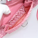 PRADA Chain Hand Bag Nylon 2way Pink Silver Auth ka5423A-26