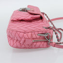 PRADA Chain Hand Bag Nylon 2way Pink Silver Auth ka5423A-5