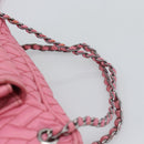 PRADA Chain Hand Bag Nylon 2way Pink Silver Auth ka5423A-8