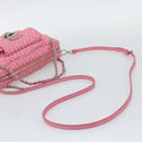 PRADA Chain Hand Bag Nylon 2way Pink Silver Auth ka5423A-9