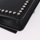 FENDI Karito Chain Shoulder Wallet Leather Black Silver 8M0346 Auth ka5424V-15