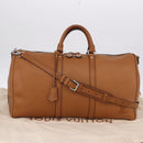 LOUIS VUITTON Keepall Bandouliere 50 Leather Brown Silver M21346 Auth ka5427SM-27